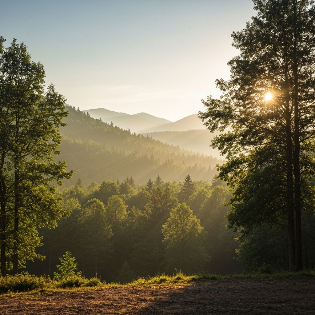 Serene natural landscape promoting wellness